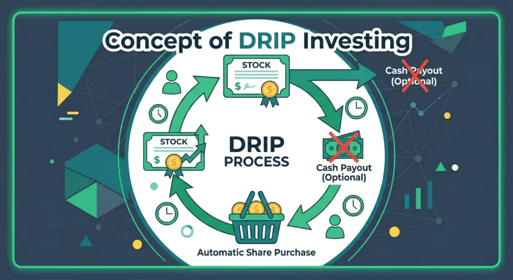 Concept Of Drip Investing And Money Growing